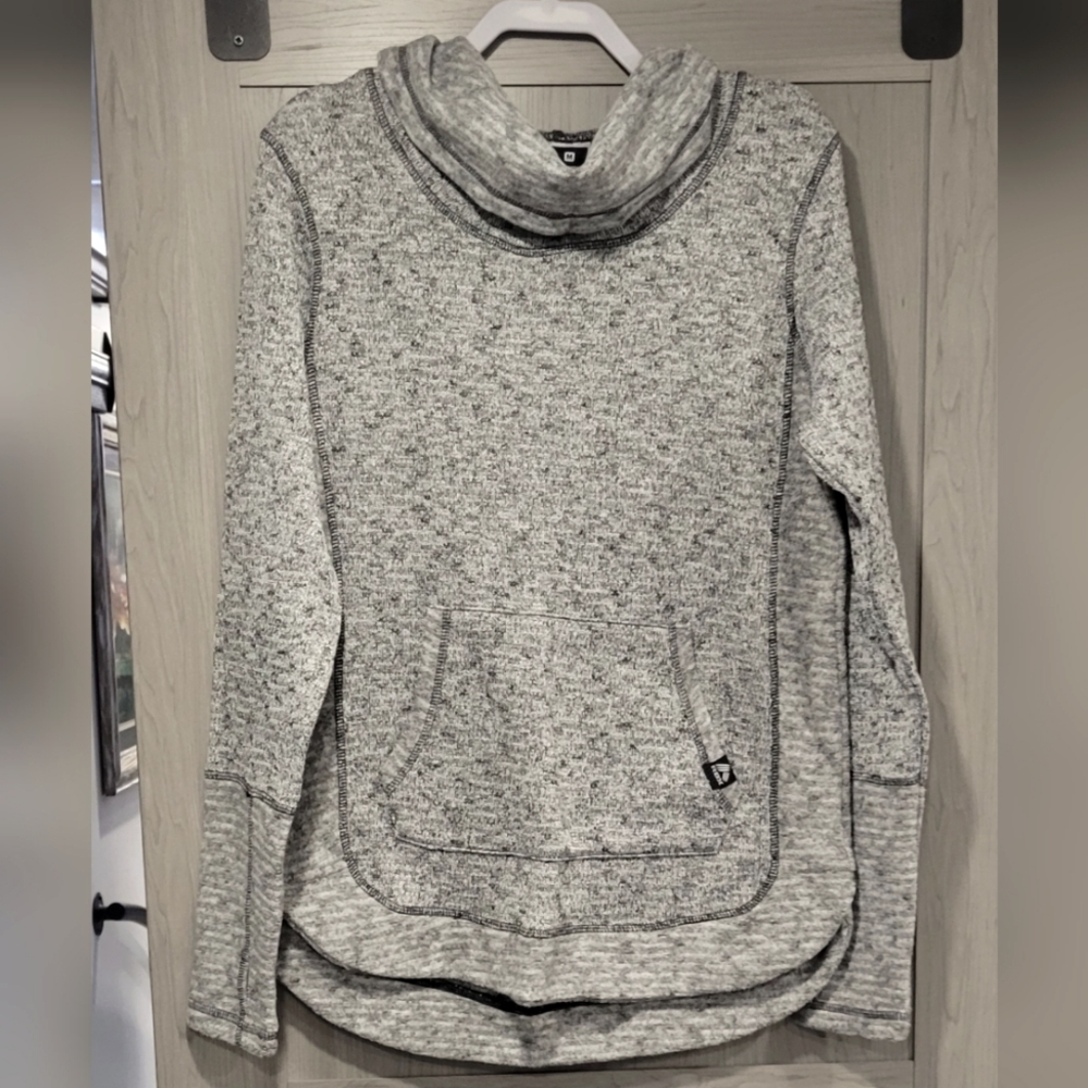 Rbx marled grey cowl neck fleecetop